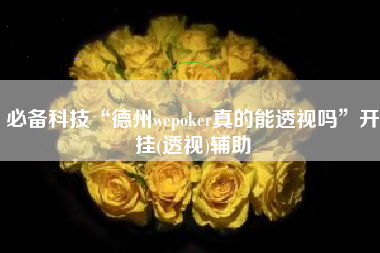 必备科技“德州wepoker真的能透视吗”开挂(透视)辅助