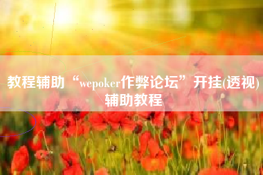教程辅助“wepoker作弊论坛”开挂(透视)辅助教程