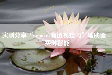 实测分享“wepoker有透视挂吗”辅助器 - 实时智能