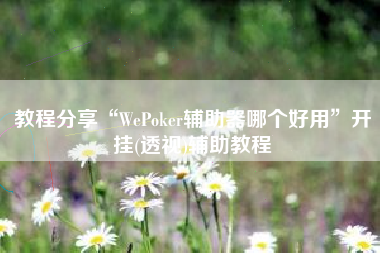 教程分享“WePoker辅助器哪个好用”开挂(透视)辅助教程