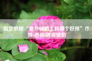 指定教程“德扑辅助工具哪个好用”作弊(透视)透视辅助