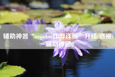 辅助神器“wepoker作弊详细”开挂(透视)辅助神器