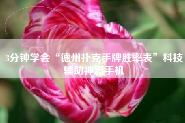 3分钟学会“德州扑克手牌胜率表	”科技辅助神器手机