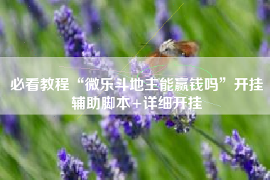 必看教程“微乐斗地主能赢钱吗”开挂辅助脚本+详细开挂