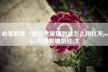 必看教程“德扑之星辅助器怎么用红龙poker有透视辅助挂(太 必看教程“德扑之星辅助器怎么用红龙poker有透视辅助挂(太