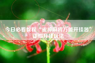 今日必看教程“雀神麻将万能开挂器”详细开挂玩法