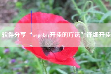 软件分享“wepoker开挂的方法	”详细开挂