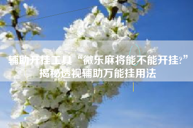 辅助开挂工具“微乐麻将能不能开挂?”揭秘透视辅助万能挂用法