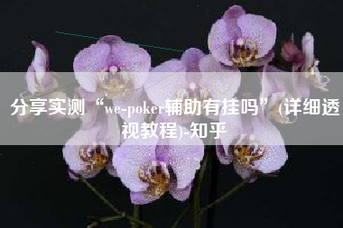 分享实测“we-poker辅助有挂吗	”(详细透视教程)-知乎