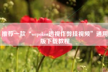 推荐一款“wepoker透视作弊挂视频”通用版下载教程