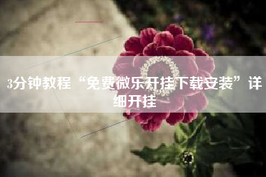 3分钟教程“免费微乐开挂下载安装”详细开挂