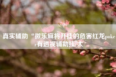 真实辅助“微乐麻将开挂的危害红龙poker有透视辅助挂(太 真实辅助“微乐麻将开挂的危害红龙poker有透视辅助挂(太