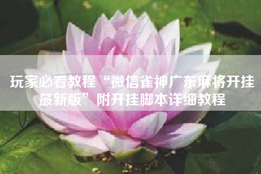 玩家必看教程“微信雀神广东麻将开挂最新版”附开挂脚本详细教程