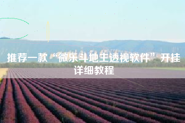 推荐一款“微乐斗地主透视软件	”开挂详细教程