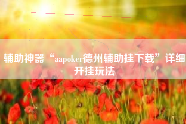 辅助神器“aapoker德州辅助挂下载”详细开挂玩法