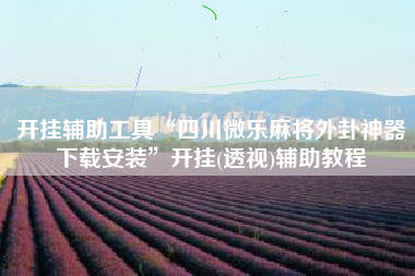 开挂辅助工具“四川微乐麻将外卦神器下载安装”开挂(透视)辅助教程