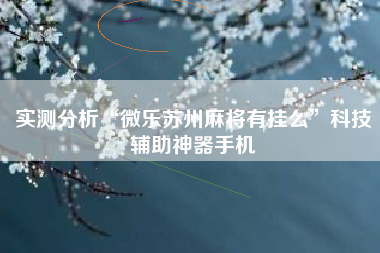 实测分析“微乐苏州麻将有挂么”科技辅助神器手机