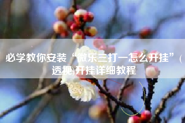 必学教你安装“微乐三打一怎么开挂”(透视)开挂详细教程