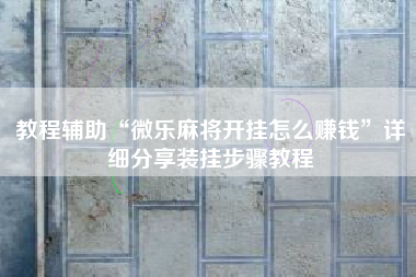 教程辅助“微乐麻将开挂怎么赚钱	”详细分享装挂步骤教程