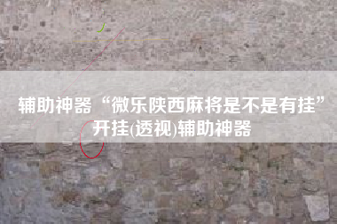 辅助神器“微乐陕西麻将是不是有挂	”开挂(透视)辅助神器