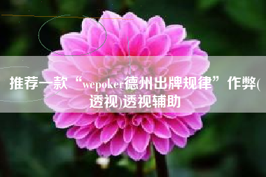 推荐一款“wepoker德州出牌规律	”作弊(透视)透视辅助
