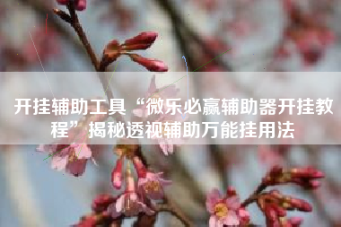 开挂辅助工具“微乐必赢辅助器开挂教程”揭秘透视辅助万能挂用法