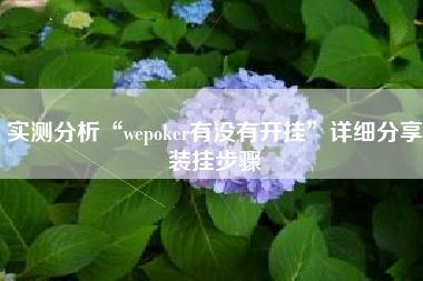 实测分析“wepoker有没有开挂”详细分享装挂步骤