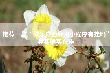 推荐一款“微乐广西麻将小程序有挂吗”其实确实有挂