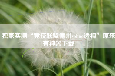 独家实测“竞技联盟德州sohoo透视	”原来有神器下载
