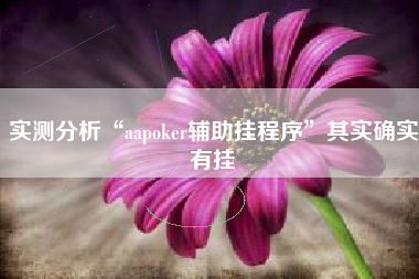 实测分析“aapoker辅助挂程序”其实确实有挂
