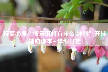 玩家必搜“微乐麻将有挂么 神器”开挂辅助脚本+详细开挂