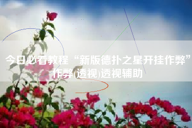 今日必看教程“新版德扑之星开挂作弊”作弊(透视)透视辅助