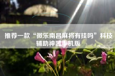 推荐一款“微乐南昌麻将有挂吗	”科技辅助神器手机版