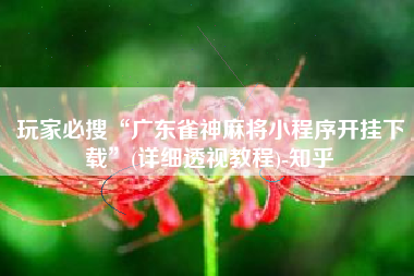 玩家必搜“广东雀神麻将小程序开挂下载”(详细透视教程)-知乎