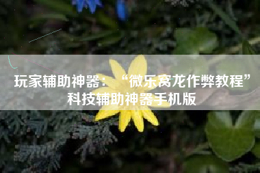 玩家辅助神器：“微乐窝龙作弊教程”科技辅助神器手机版