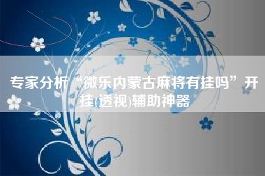 专家分析“微乐内蒙古麻将有挂吗”开挂(透视)辅助神器