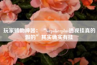 玩家辅助神器：“wepokerplus透视挂真的假的	”其实确实有挂