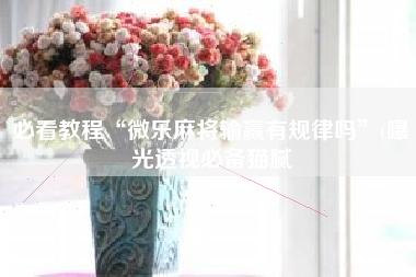 必看教程“微乐麻将输赢有规律吗”(曝光透视必备猫腻