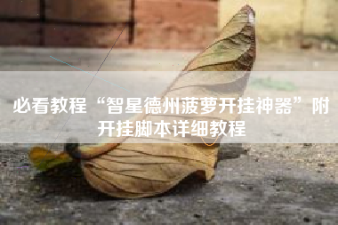必看教程“智星德州菠萝开挂神器	”附开挂脚本详细教程
