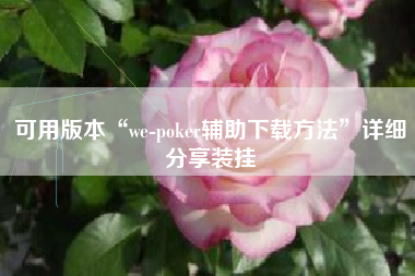 可用版本“we-poker辅助下载方法	”详细分享装挂