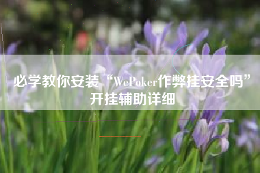 必学教你安装“WePoker作弊挂安全吗	”开挂辅助详细