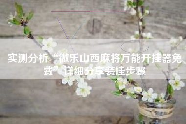 实测分析“微乐山西麻将万能开挂器免费	”详细分享装挂步骤