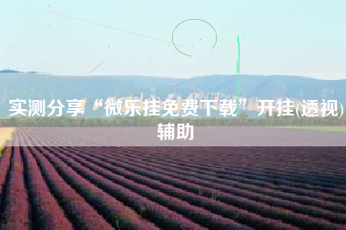 实测分享“微乐挂免费下载	”开挂(透视)辅助