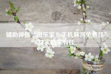 辅助神器“微乐家乡手机麻将免费挂	”其实确实有挂