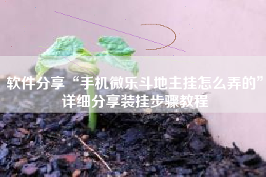 软件分享“手机微乐斗地主挂怎么弄的”详细分享装挂步骤教程 软件分享“手机微乐斗地主挂怎么弄的”详细分享装挂步骤教程