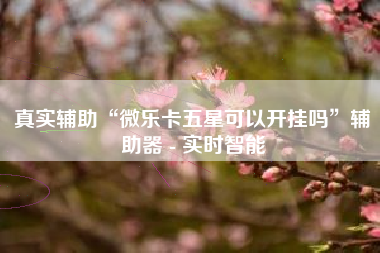 真实辅助“微乐卡五星可以开挂吗”辅助器 - 实时智能
