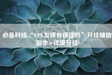 必备科技“WPK发牌有规律吗	”开挂辅助脚本+详细开挂