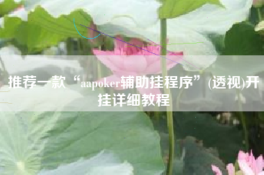 推荐一款“aapoker辅助挂程序”(透视)开挂详细教程