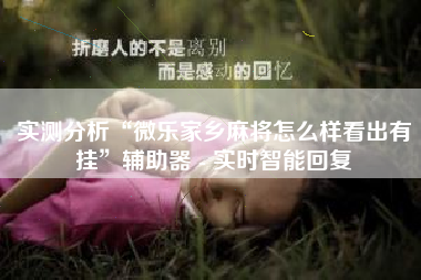 实测分析“微乐家乡麻将怎么样看出有挂	”辅助器 - 实时智能回复
