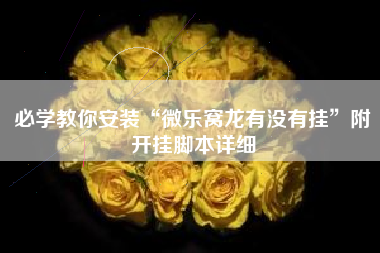 必学教你安装“微乐窝龙有没有挂	”附开挂脚本详细